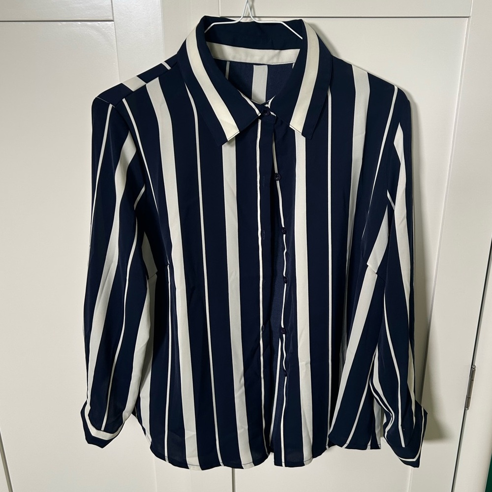 Striped Long Sleeve Blouse